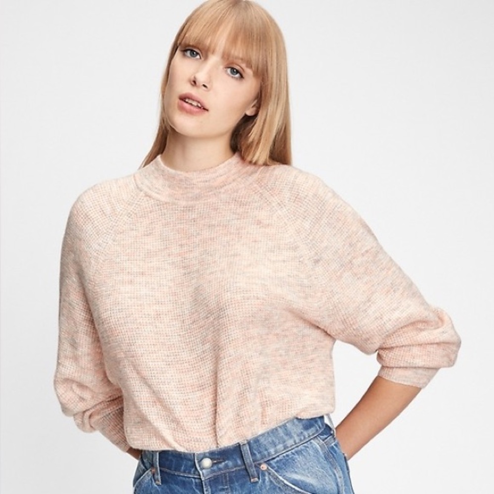 Gap Waffle-Stitch Mockneck Sweater